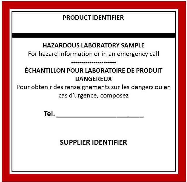 Sample Laboratory Label WHMIS 2015